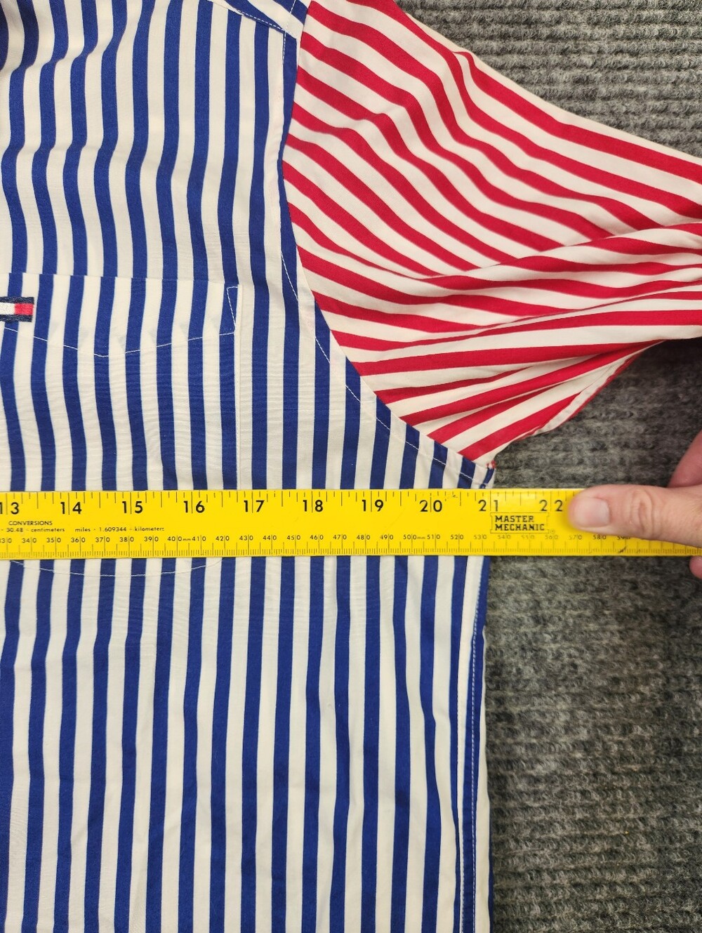 Tommy Hilfiger Women’s Vintage 1990's Colorblock Pinstripe Button Up Shirt Sz 8 - Picture 8 of 13